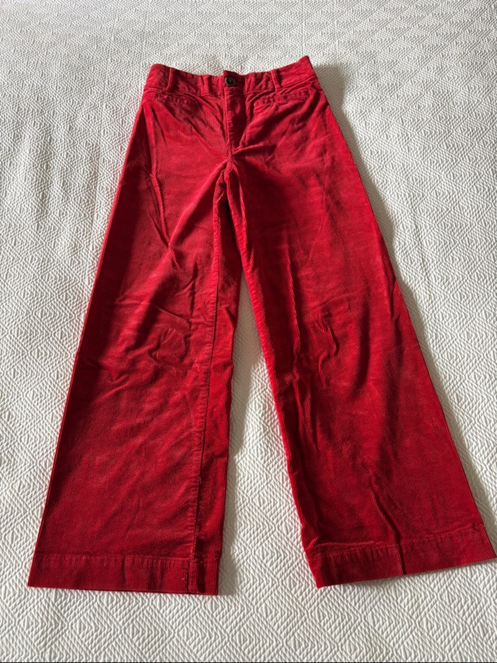 Anthropologie Maeve Collette Red Corduroy Wide Leg Pants